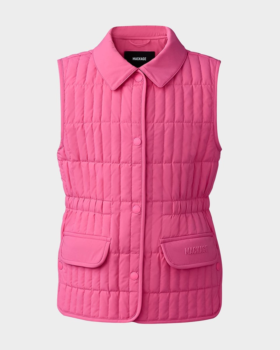 Girl's Naya Logo-Print Quilted Vest, Size 2-6